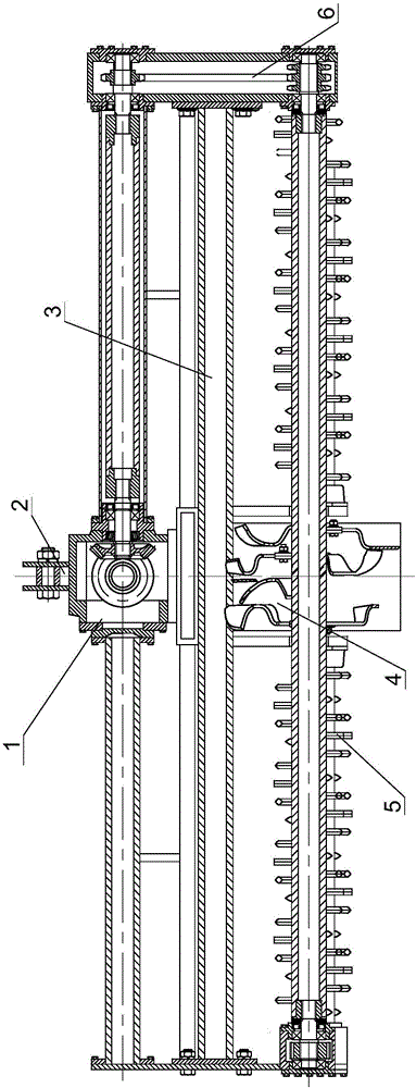 Chain driven multi-shaft shallow-ploughing and furrowing device