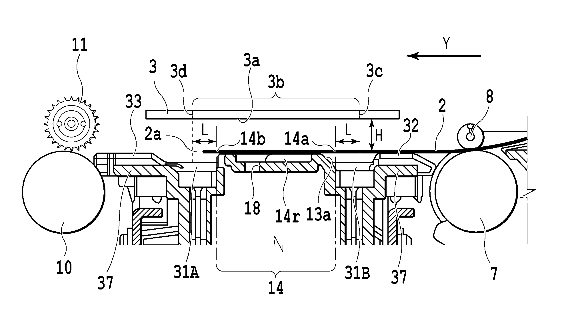 Printing apparatus and platen