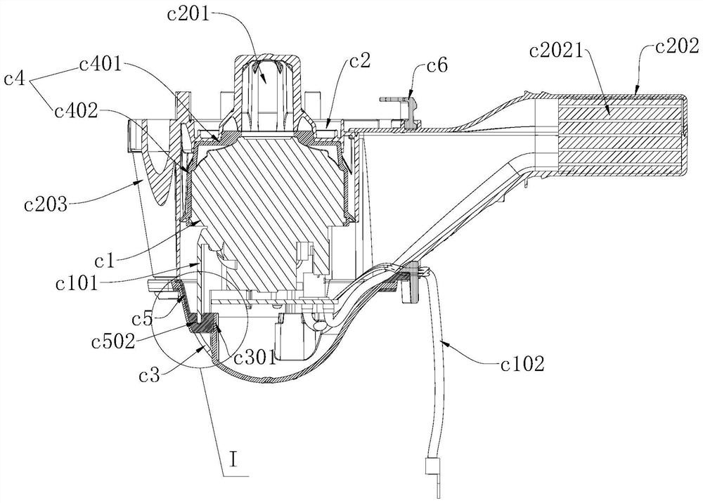 Motor cover and dust-sewage separation device