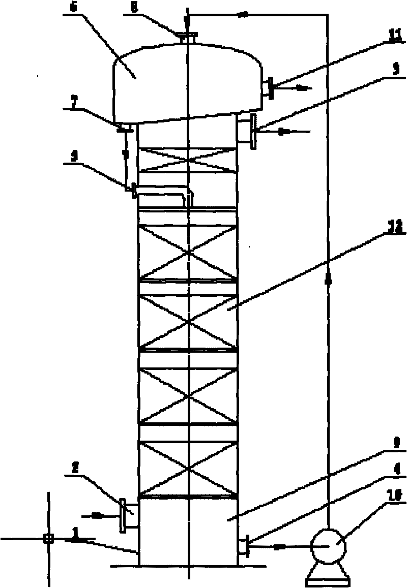 Self-adsorption ejector desulfurizing tower and manufacturing process thereof