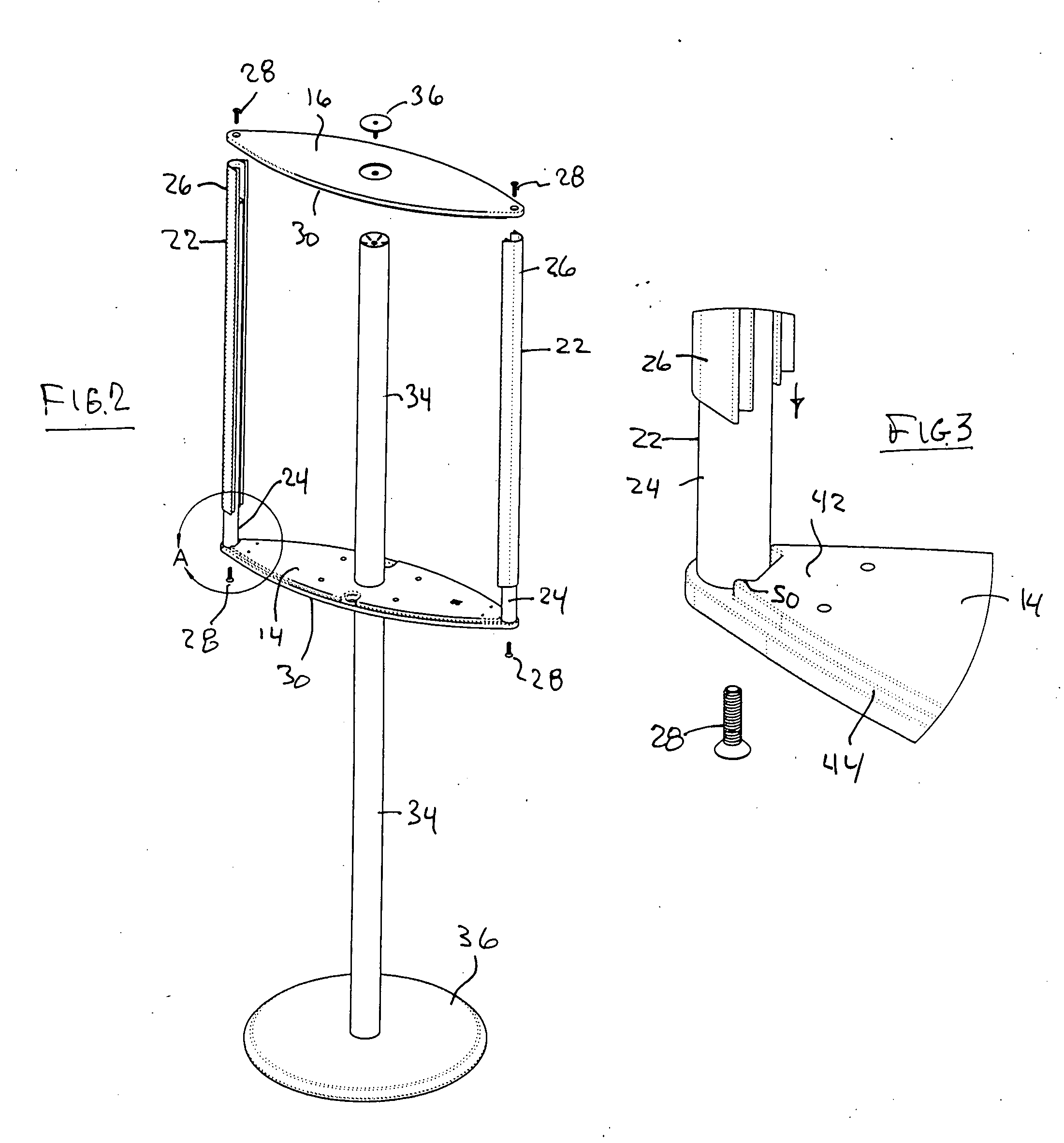 Curved stand display arrangement