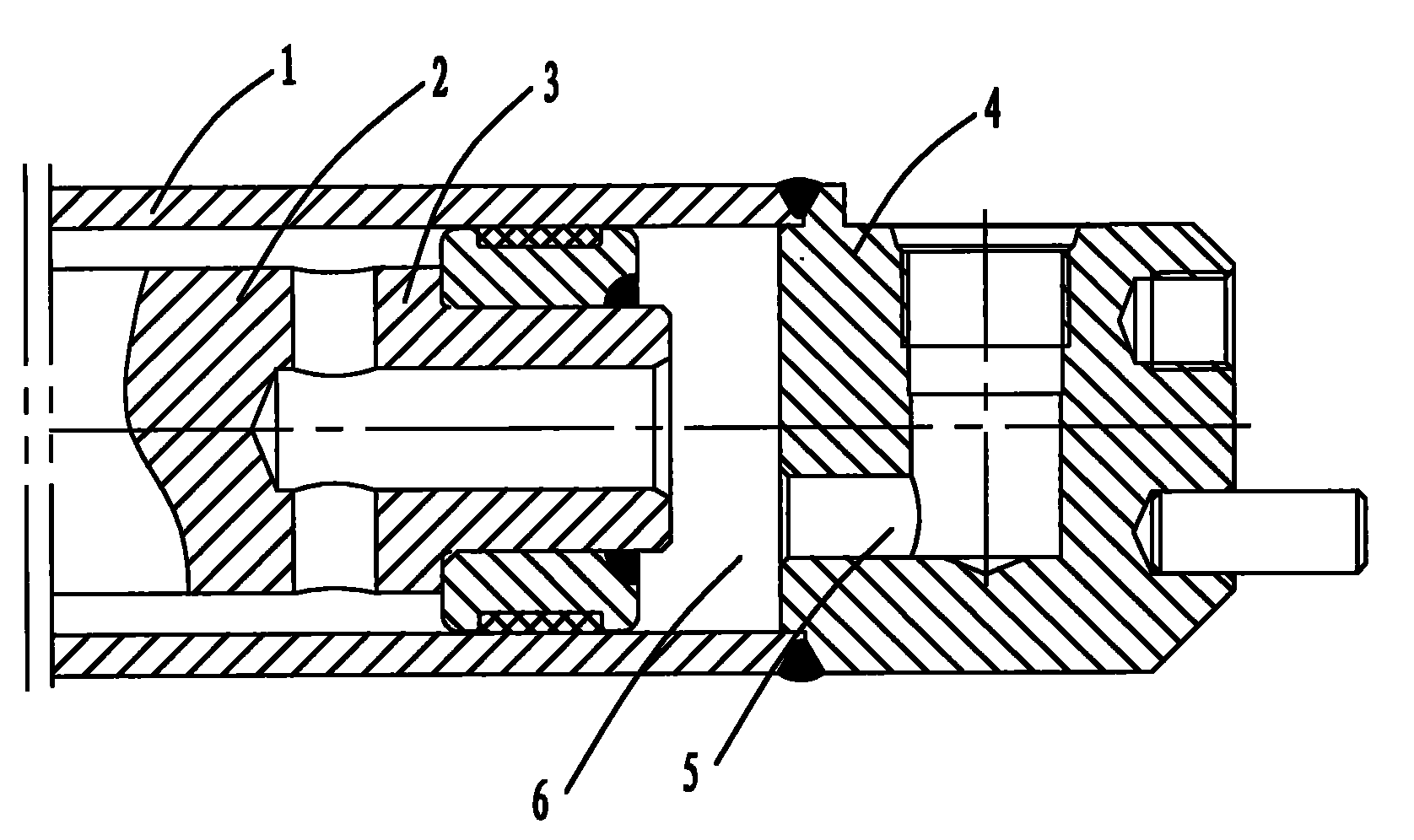 Single-acting plunger type buffering hydraulic oil cylinder