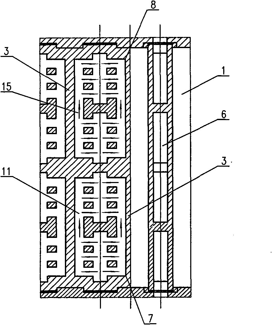 Heating structure at bottom of bin of aluminium anode baking furnace