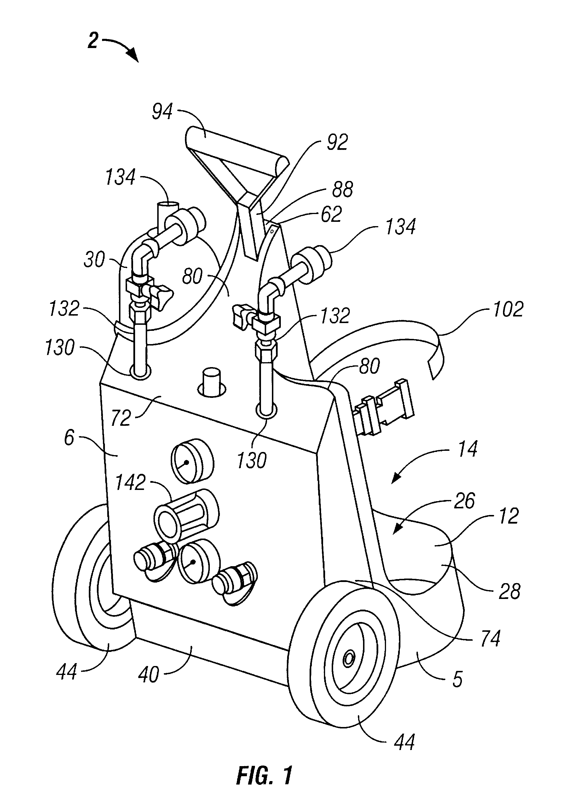 Gas cylinder cart with removable control panel