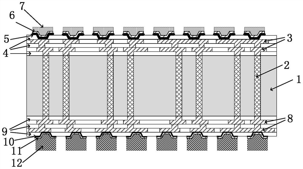 Electric on-off test method for double-sided substrate