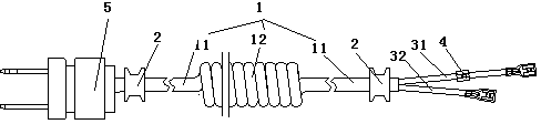 Spiral cable with plug for hay mower