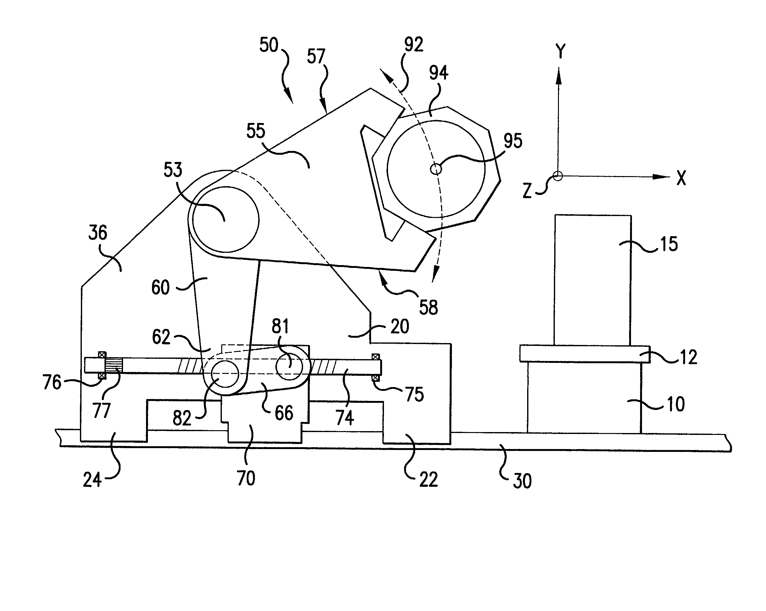 Device for producing relative motion with two translational degrees of freedom