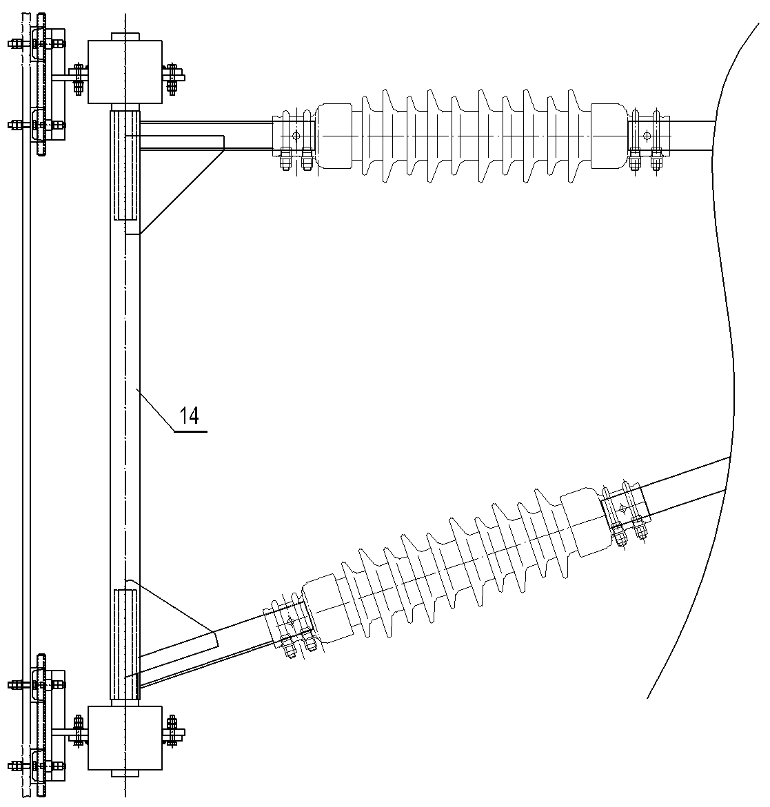 T-shaped integral-rotation adjustable cantilever base