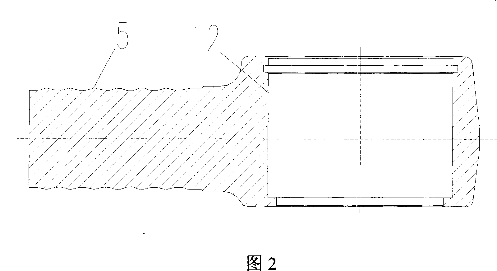 Subassembly of buttonhead of car distance rod and sheath, and assembling technique