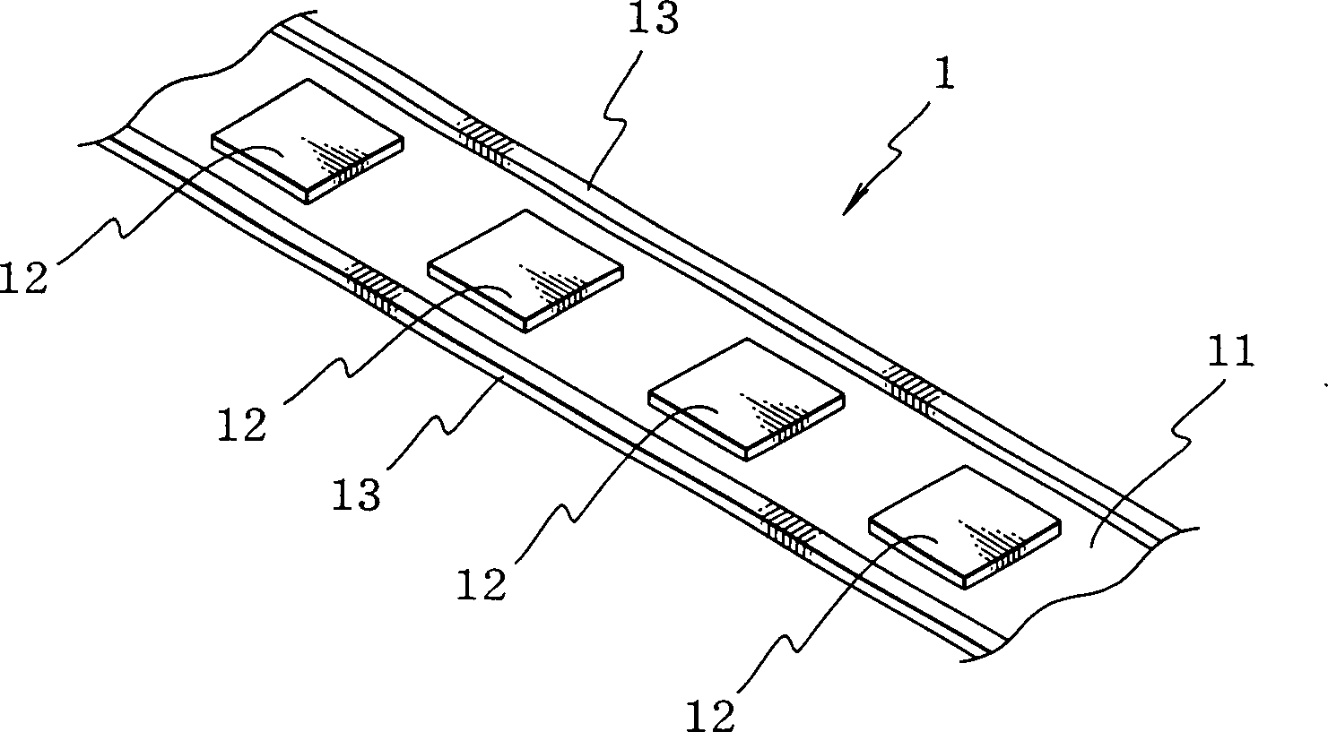 Connecting tape for semiconductor chip loading, carrier and package for semiconductor chip