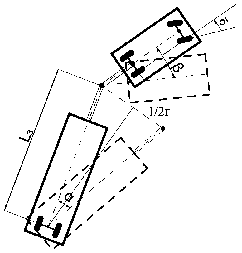 Method for predicting reversing track of semi-trailer train without hinge angle sensor