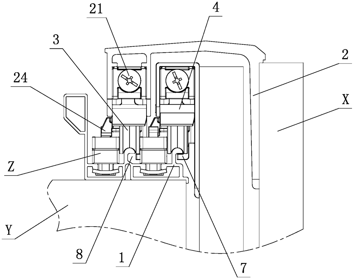 An anti-off protection mechanism for furniture sliding doors