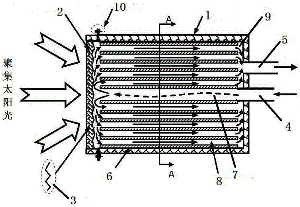 Jet type efficient heat exchange solar heat absorption device