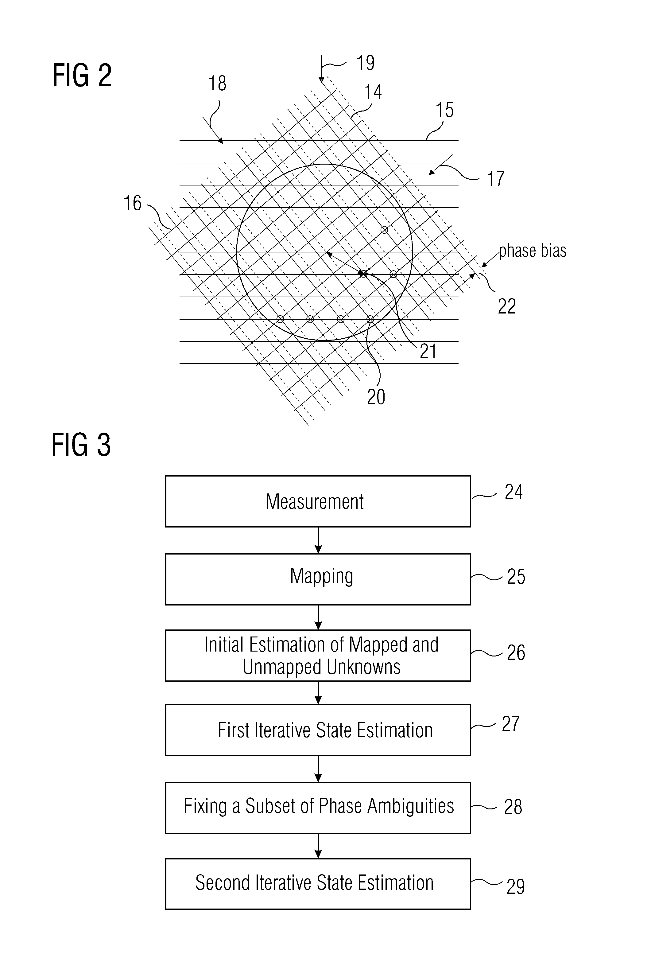 Method for determining biases of satellite signals