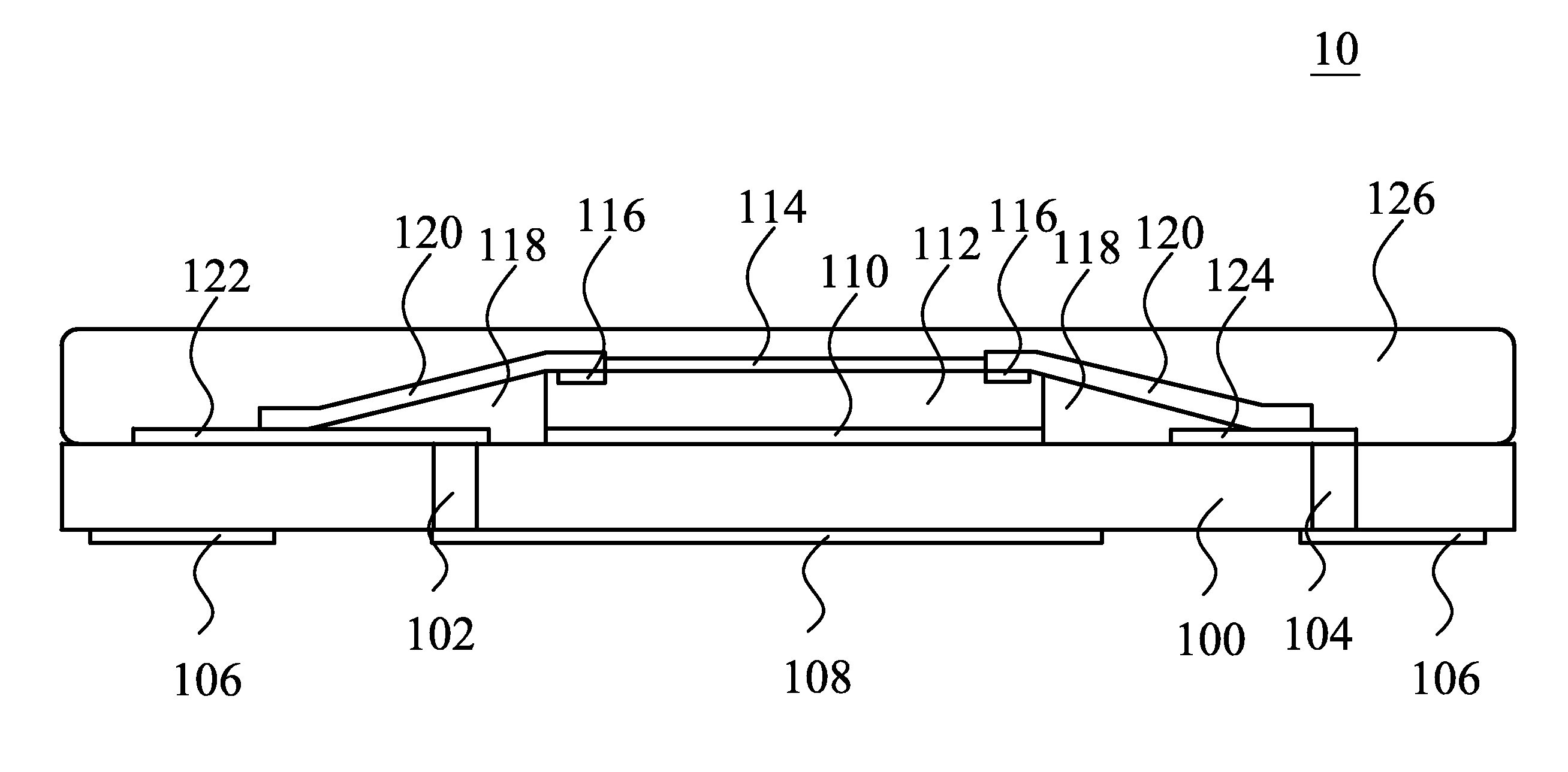 Semiconductor Device Package with Slanting Structures