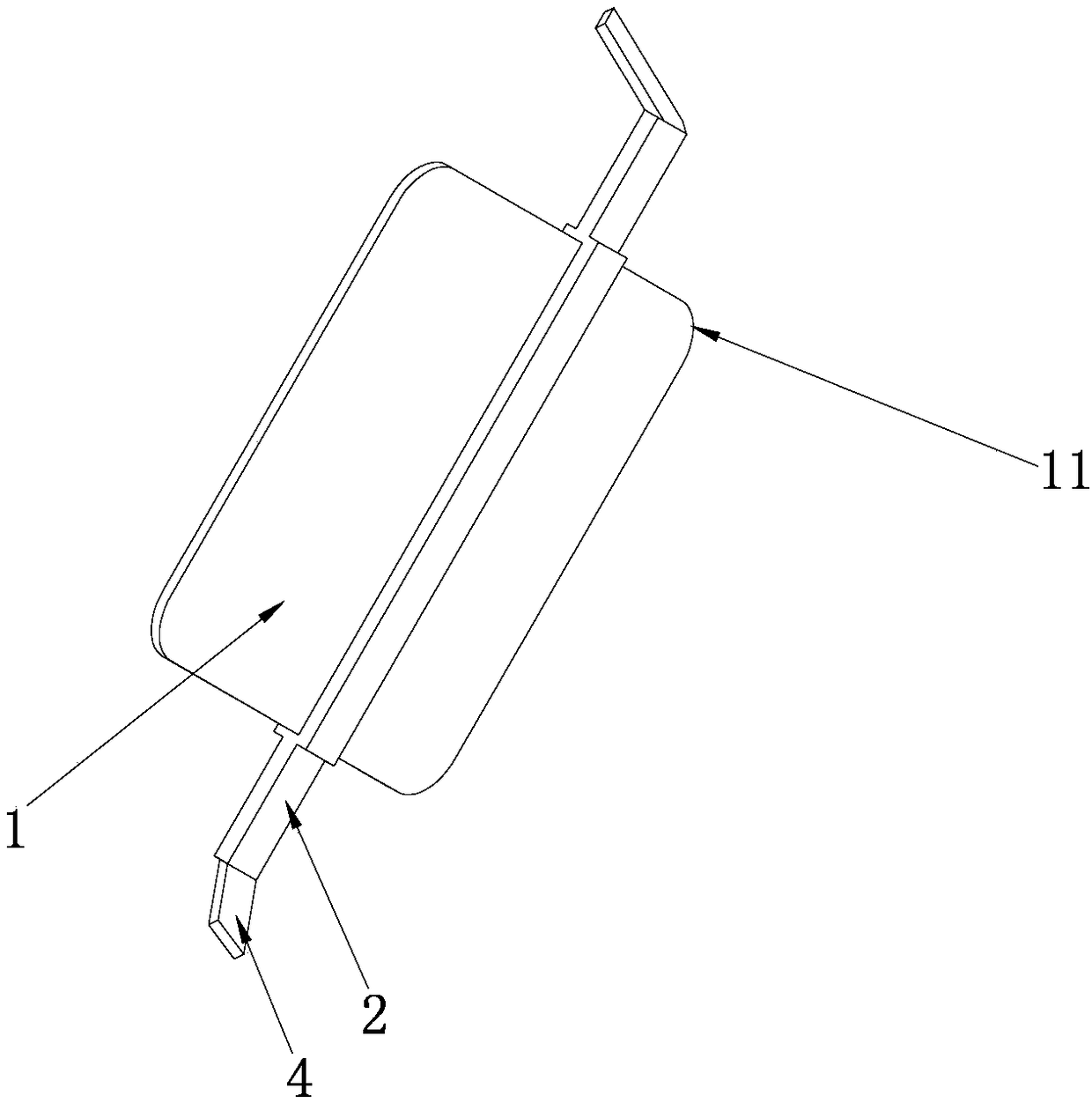 Lithium ion battery tab and lithium ion battery packaging method