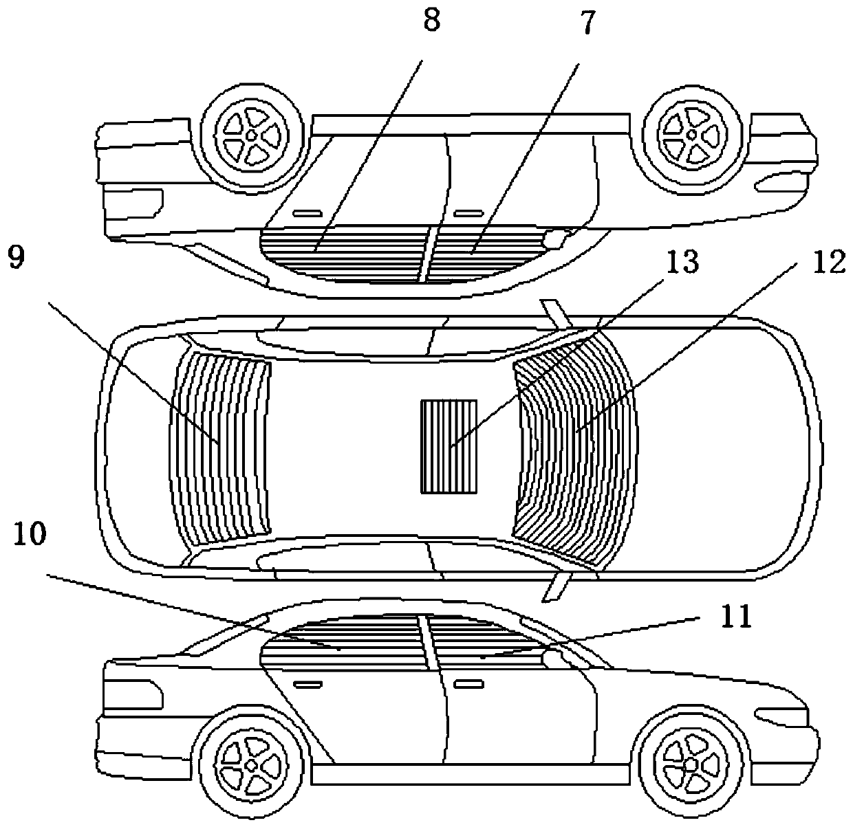 Film-type whole automobile external ambient light intelligent control system with gesture control