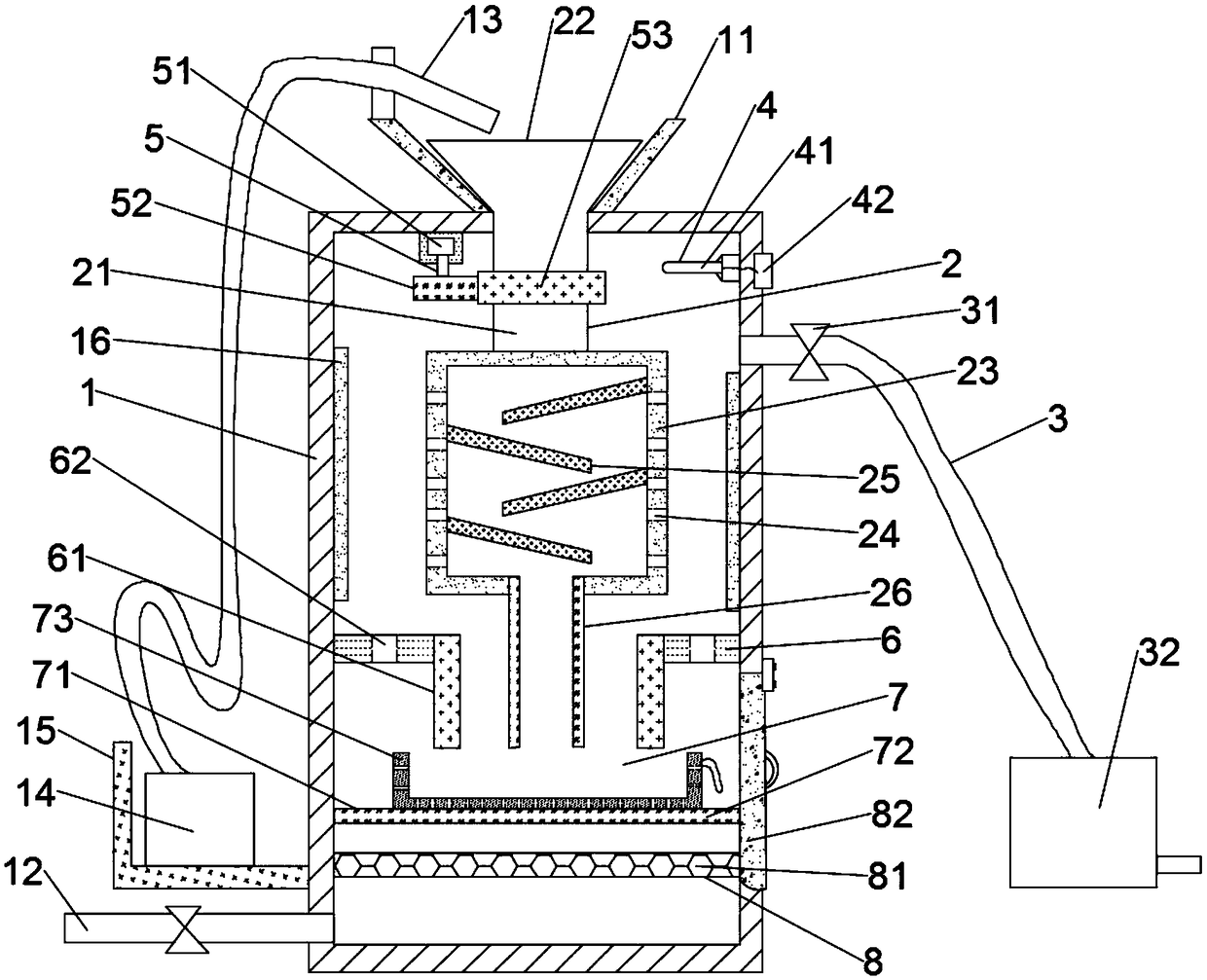 Foreign material separation equipment for sewage treatment