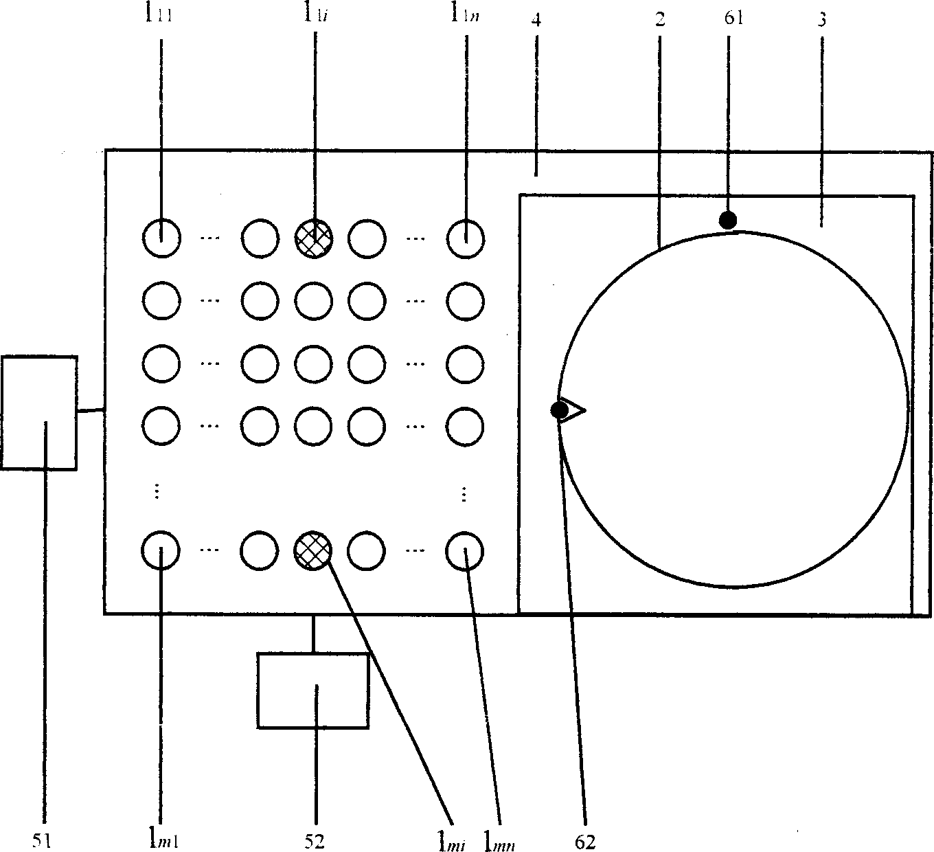 Array type optical probe scanning IC photoetching method