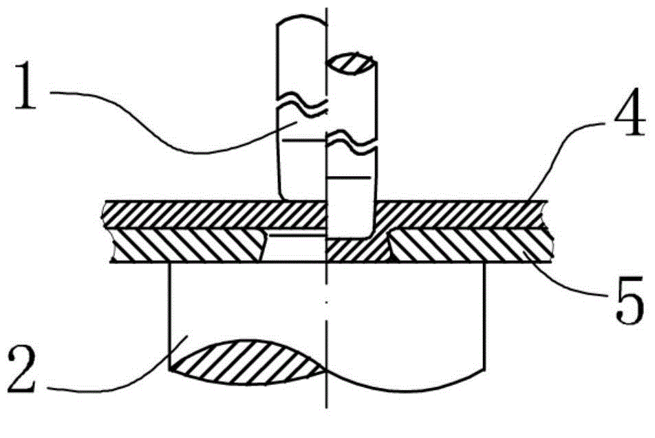 Convex-point-free perforated stamping connection method for sheets different in material and large in thickness difference