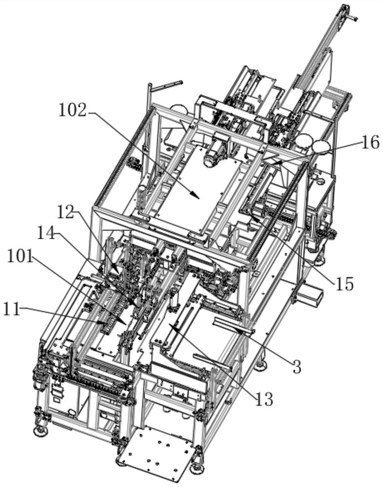 Transverse sewing equipment for abdominal pad processing