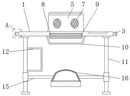 Extension type intelligent computer desk with foot drying function