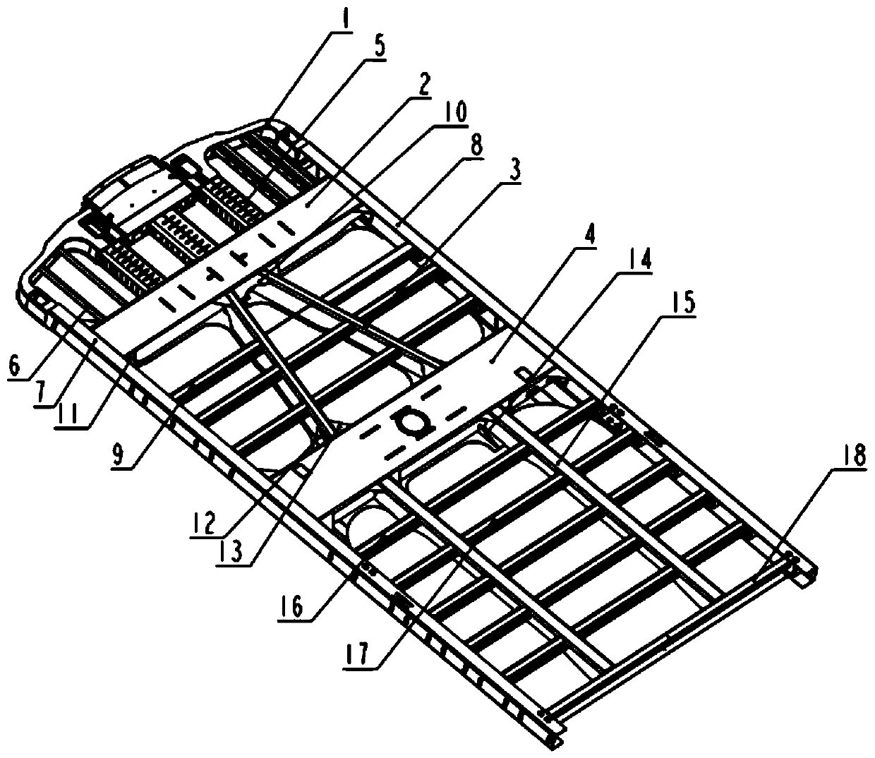 Subway car end underframe structure