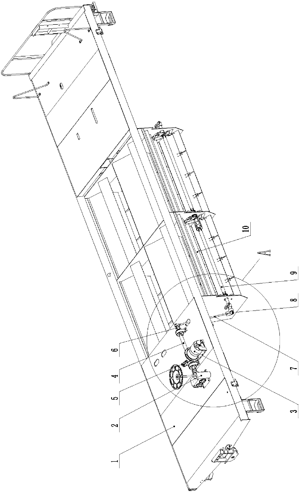 A display device for the opening degree of the bottom door of railway funnel wagon