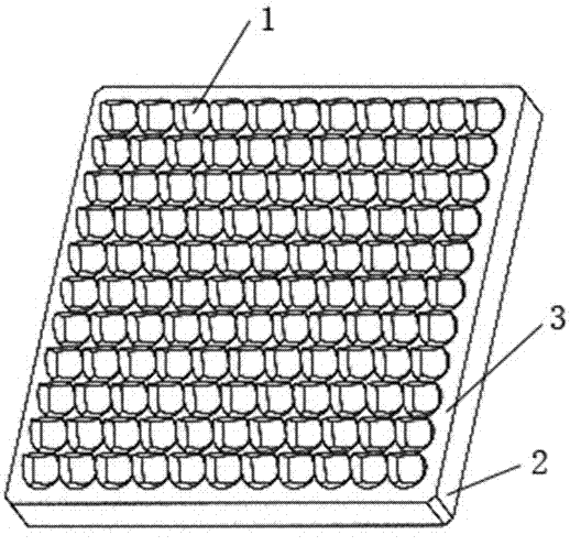 Optical cement method for optical element and implementation thereof in pyramid array