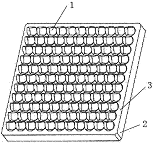 Optical cement method for optical element and implementation thereof in pyramid array