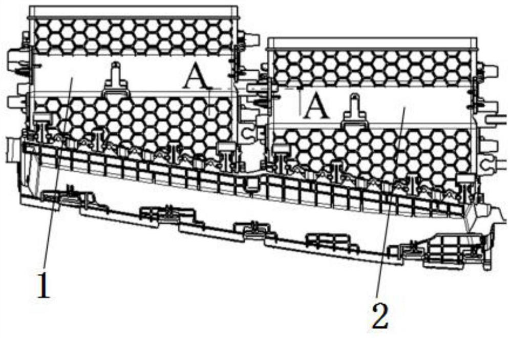 A connection structure of double air outlet housing