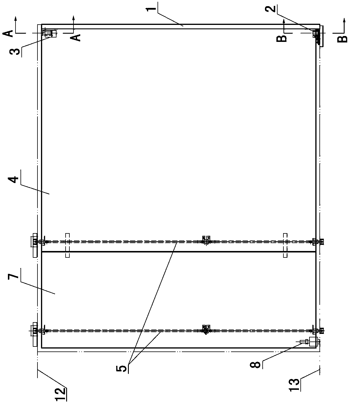 Large plate type disguising door of subway entrance protection section