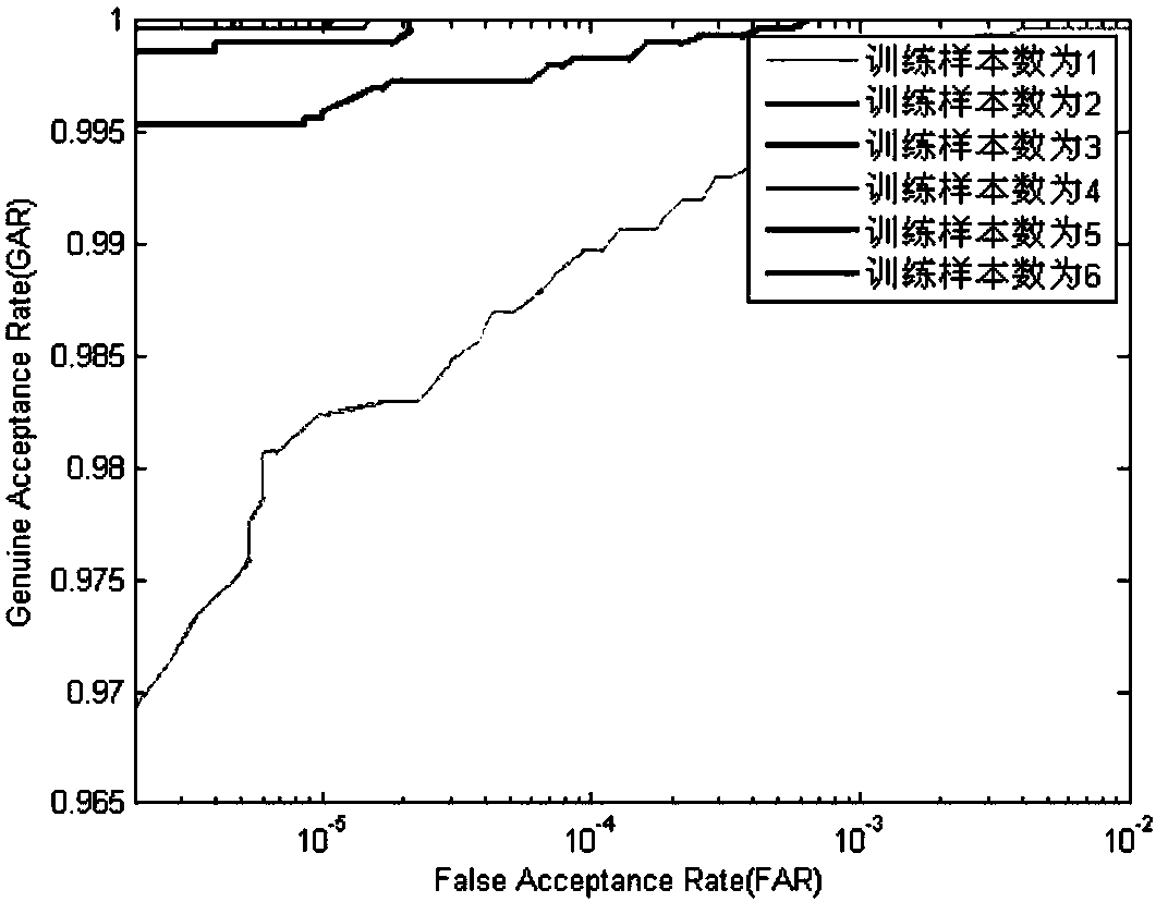 Recognition method after feature extraction of human vein image