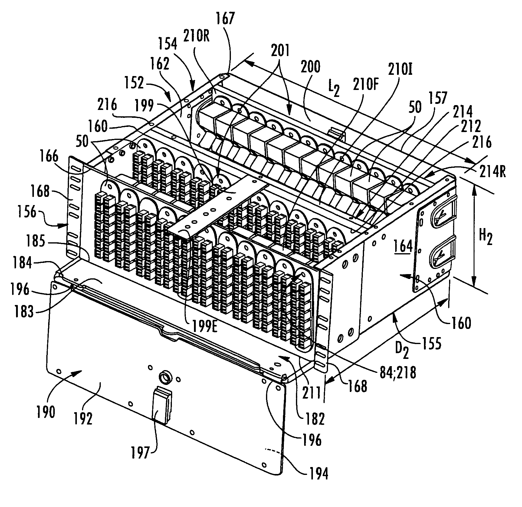 High-density patch-panel assemblies for optical fiber telecommunications