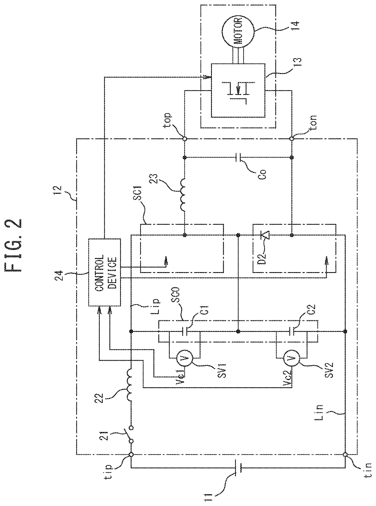 Step-down chopper circuit having bypass elements