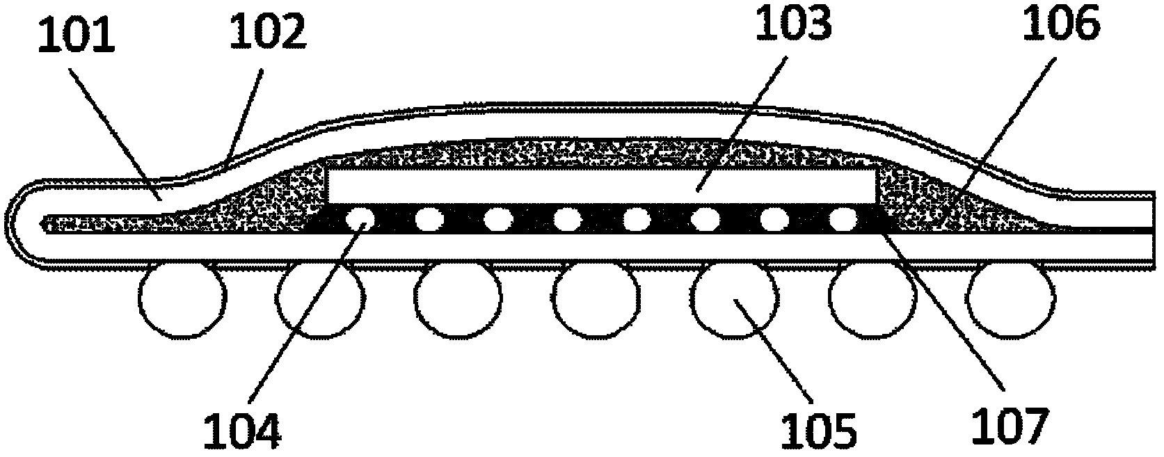 Flexible substrate package-based shielding structure and manufacturing process thereof