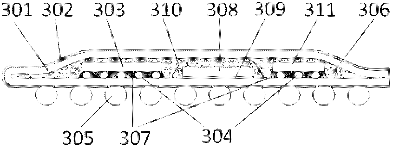 Flexible substrate package-based shielding structure and manufacturing process thereof