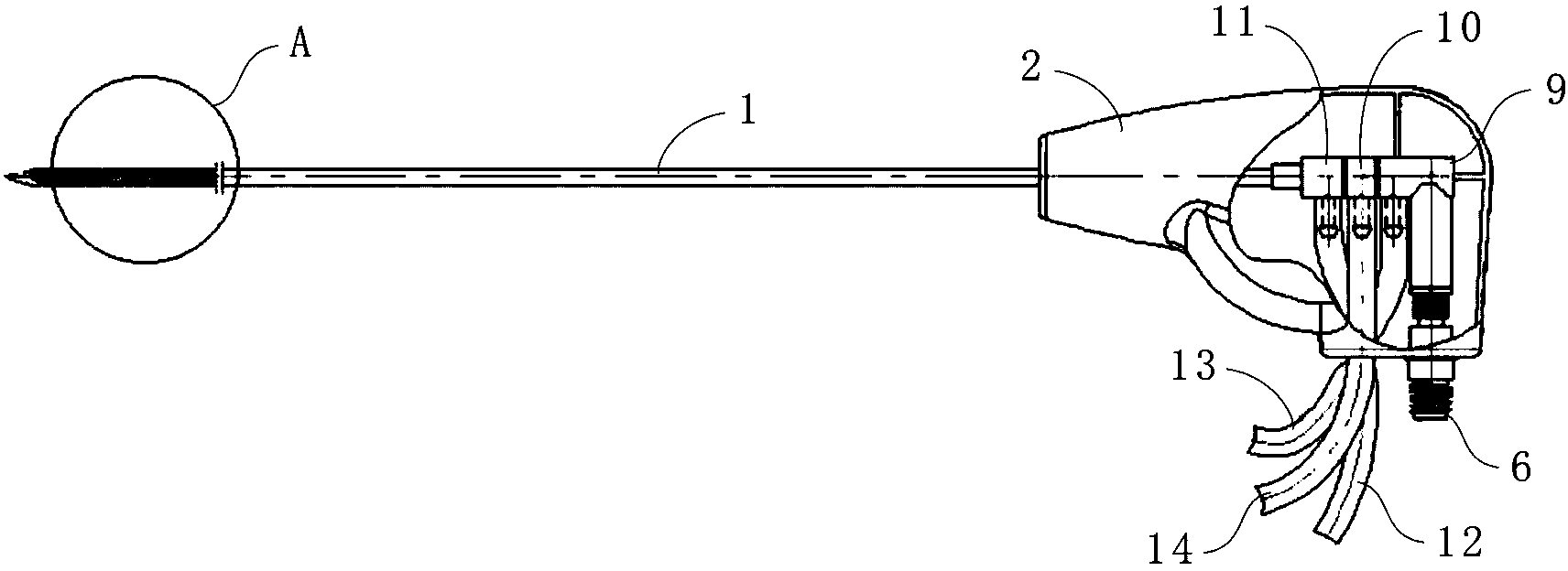 Microwave ablation needle antenna with infusion structure for curing cyst