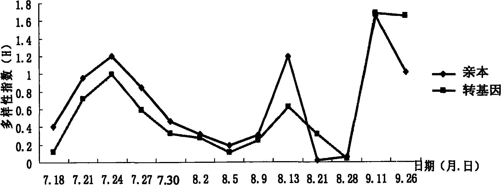 Method for detecting safety of insect-resistant transgenic corn on non-target organisms