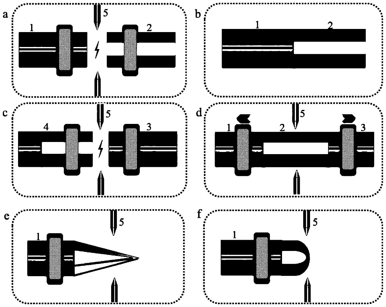 Fabrication method of a miniature optical fiber Fabry-Platino interferometer with controllable cavity length