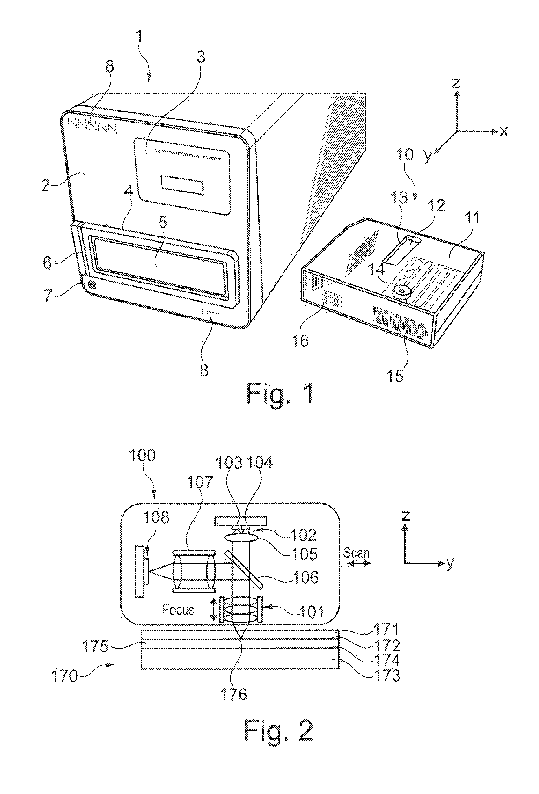 Integrated optoelectronic read head and fluidic cartridge useful for nucleic acid sequencing