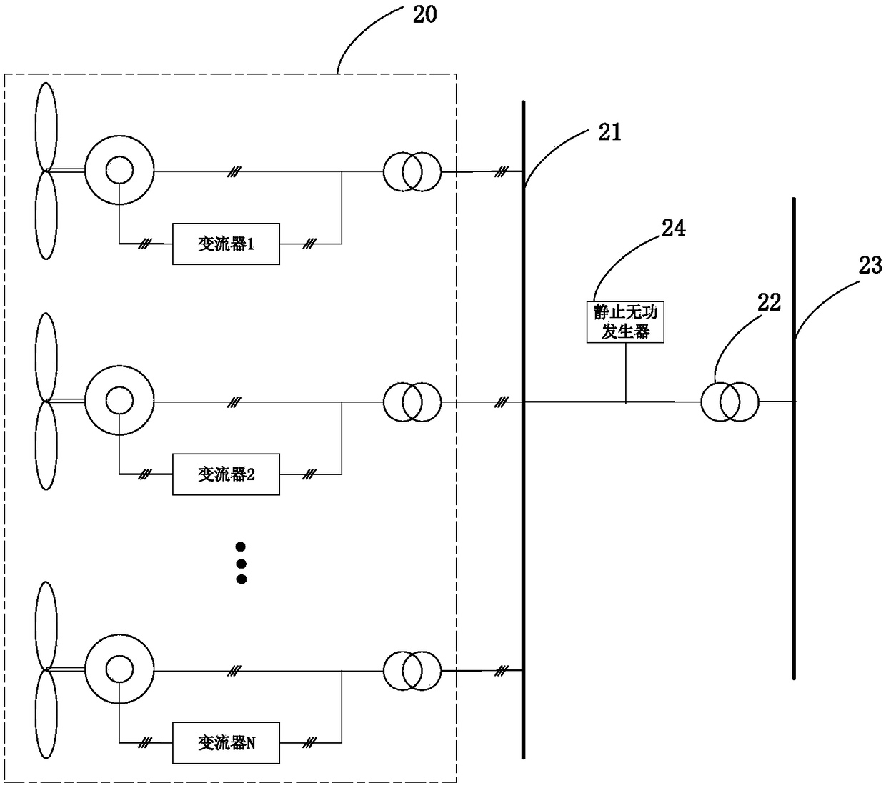 Power transmission system, wind power generator set and wind power plant