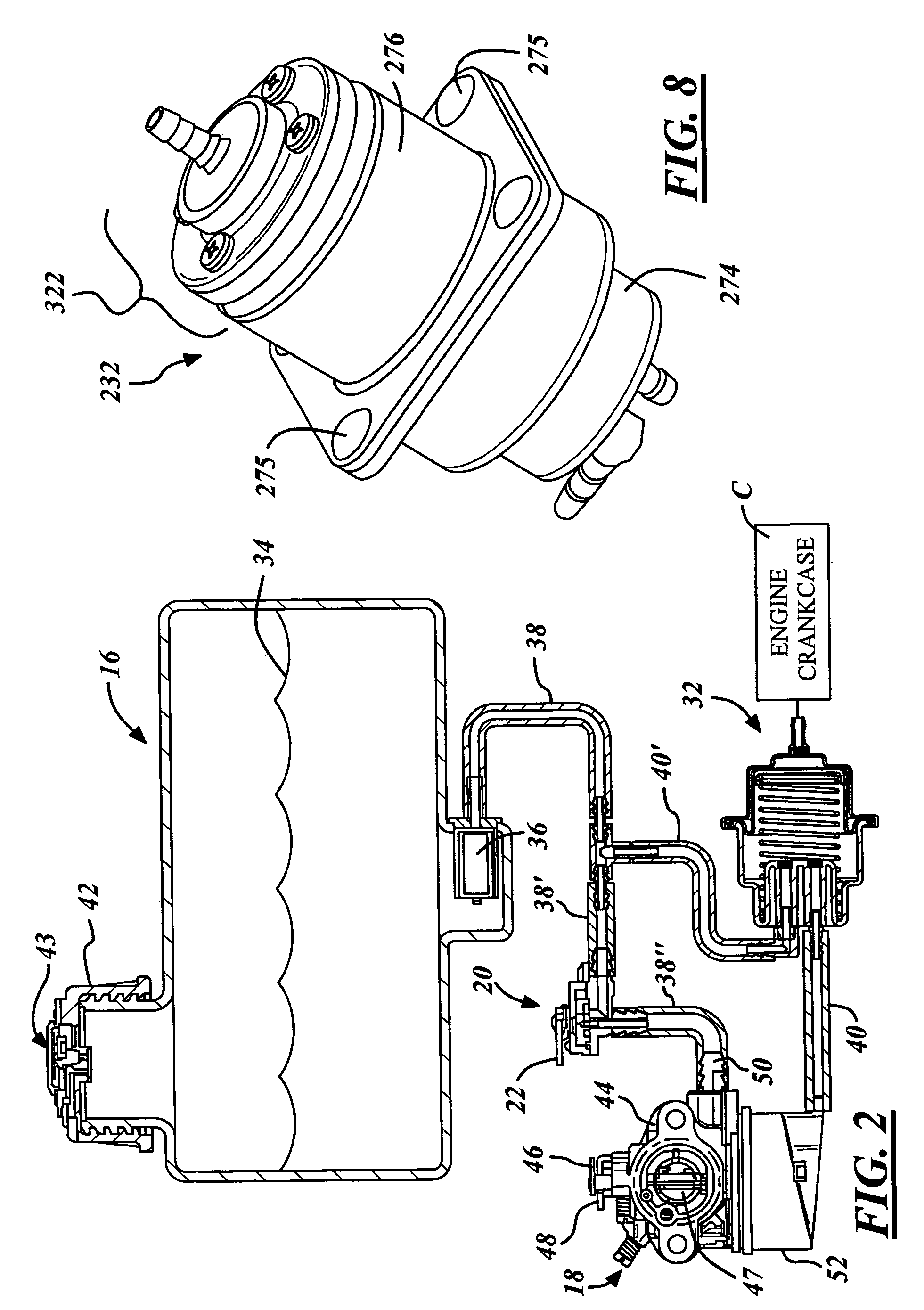 Controlling evaporative emissions in a fuel system