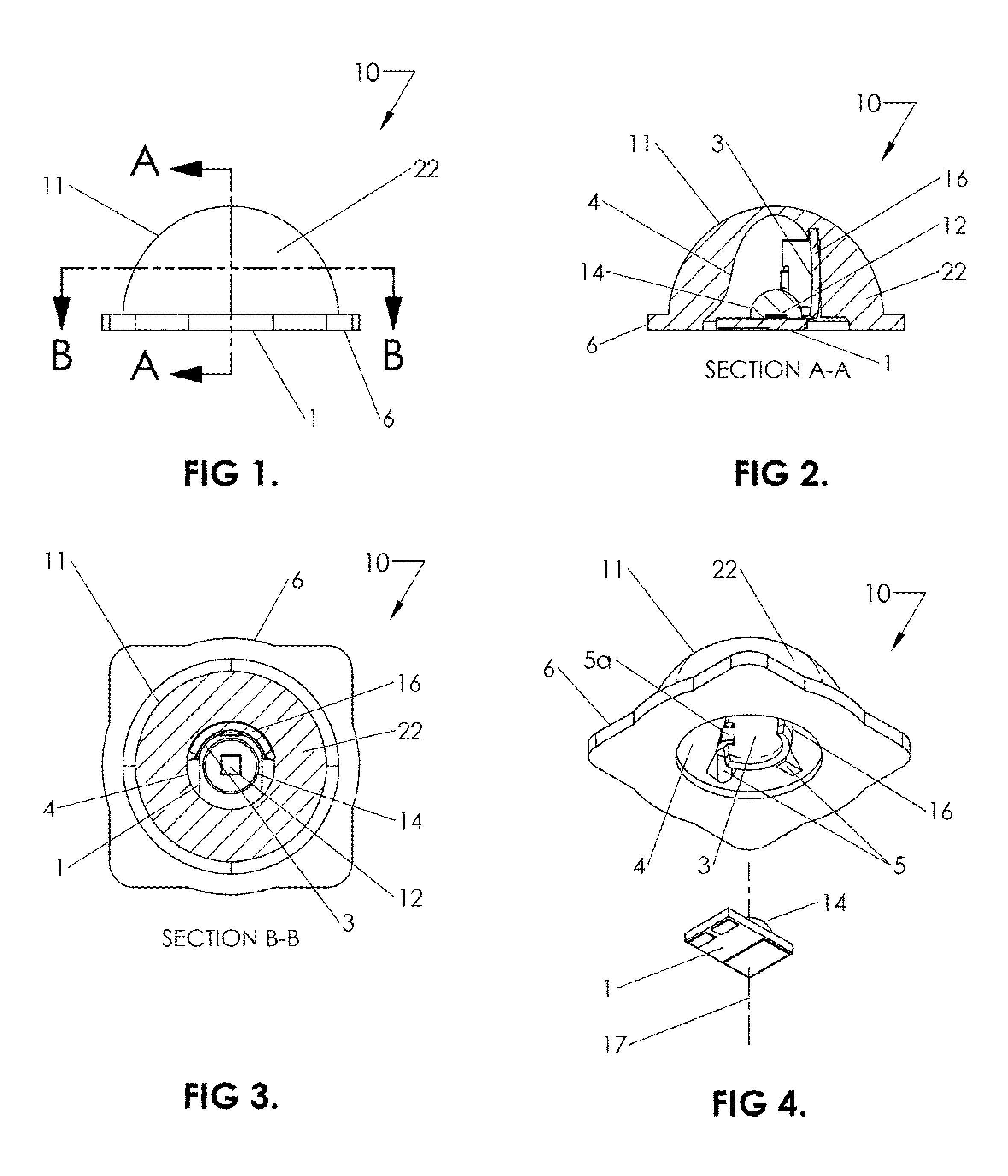 LED Devices for Offset Wide Beam Generation