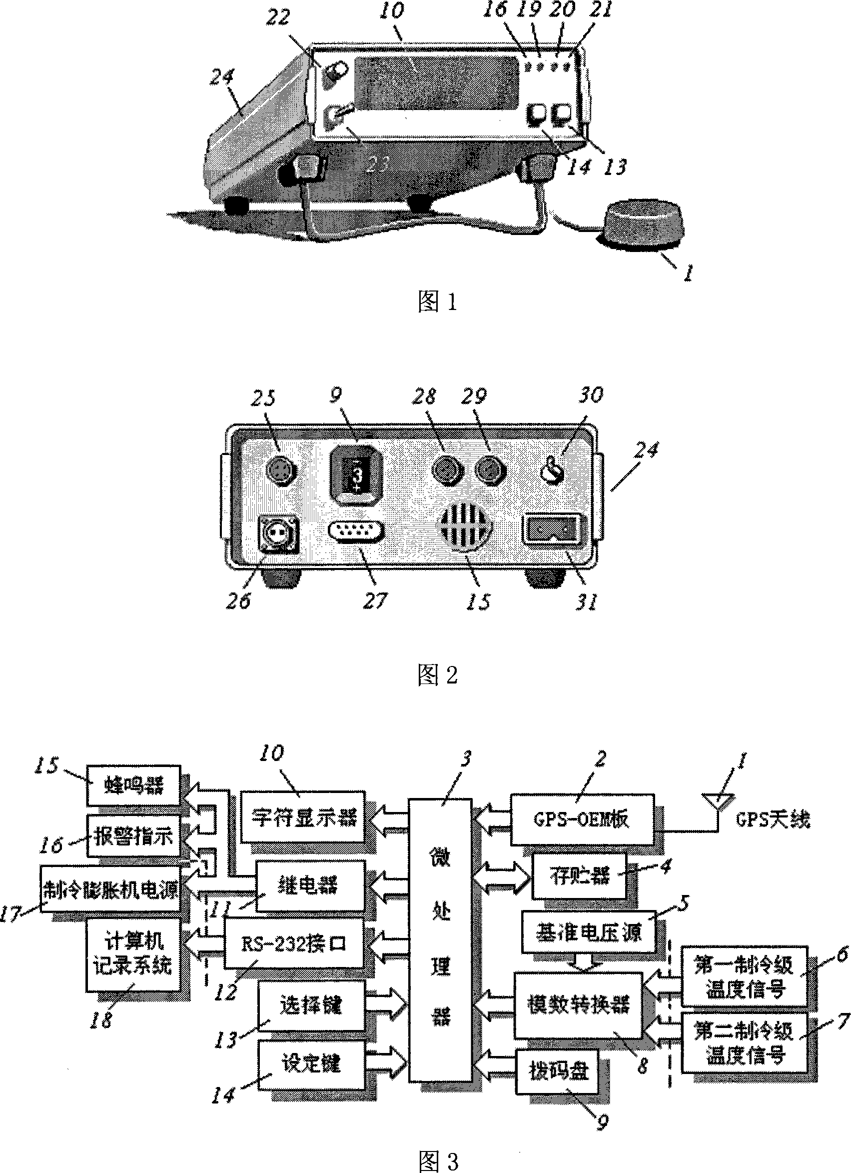 Superconducting gravimeter double-temperature refrigerating expander intelligent monitor