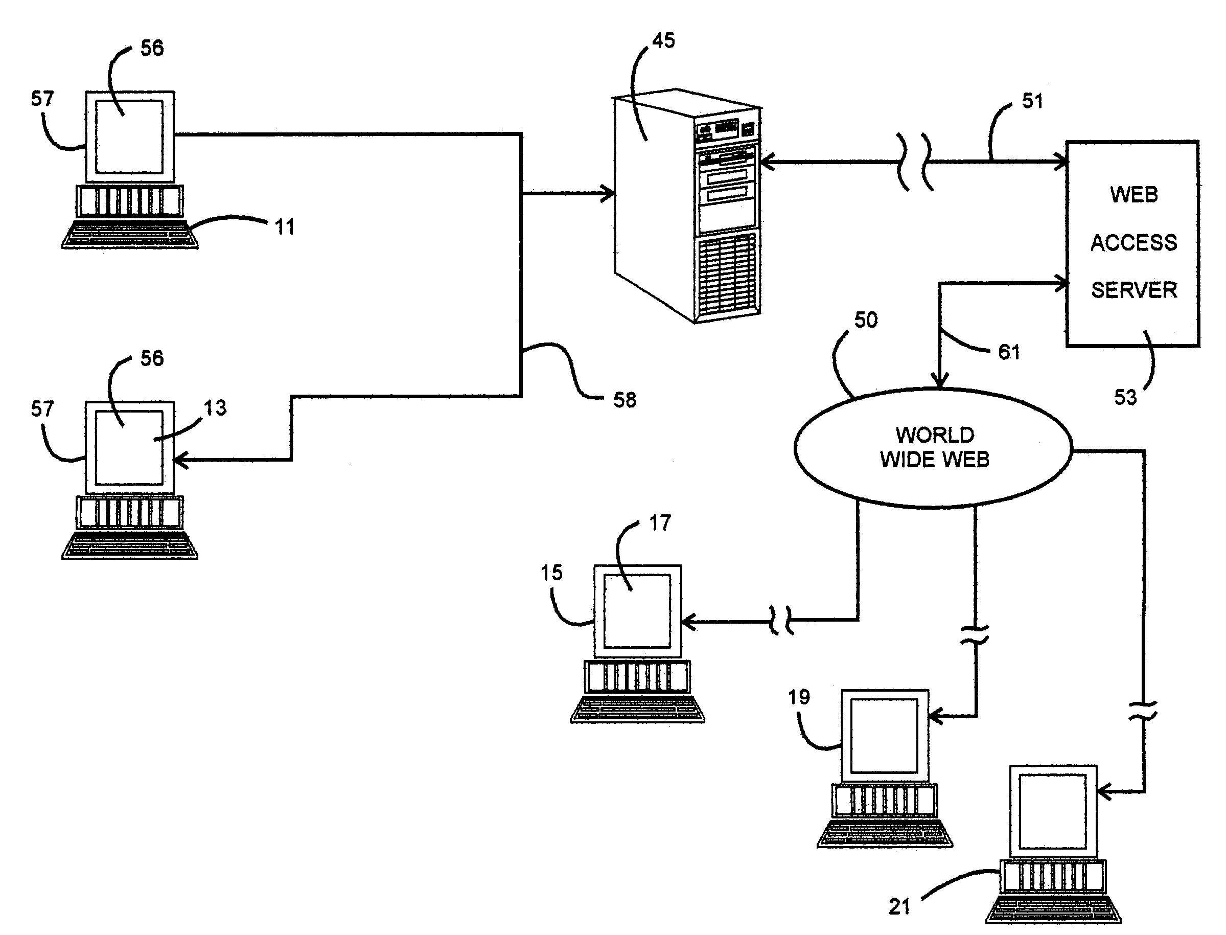 Electronic mail distribution via a network of computer controlled display terminals with interactive display interfaces enabling senders/receivers to view sequences of only text from sequences of E-Mail having same headers