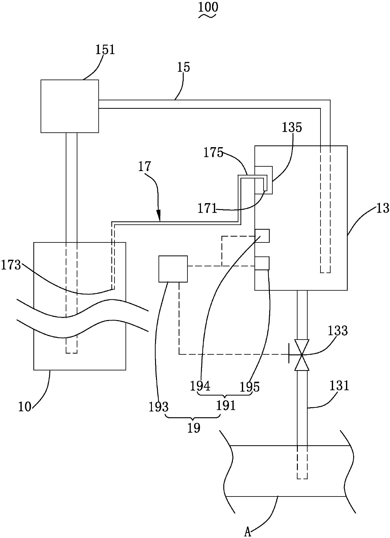 Liquid constant-volume automatic adding system