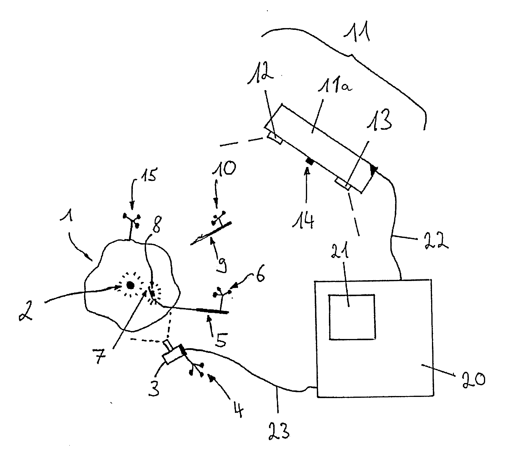 Medical tracking system using a gamma camera