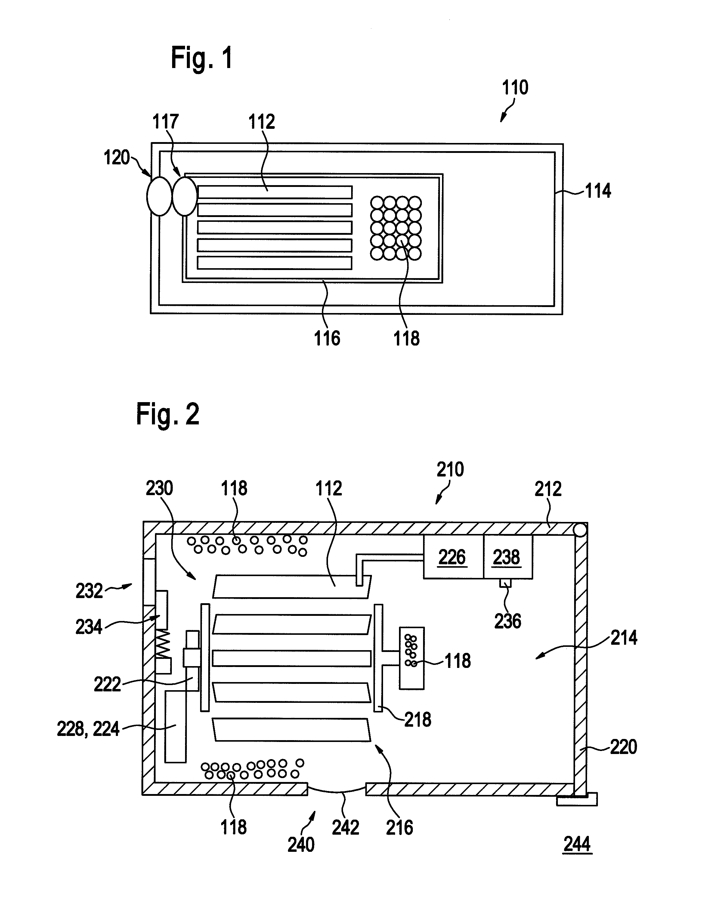 Portable measuring system having an optimized assembly space