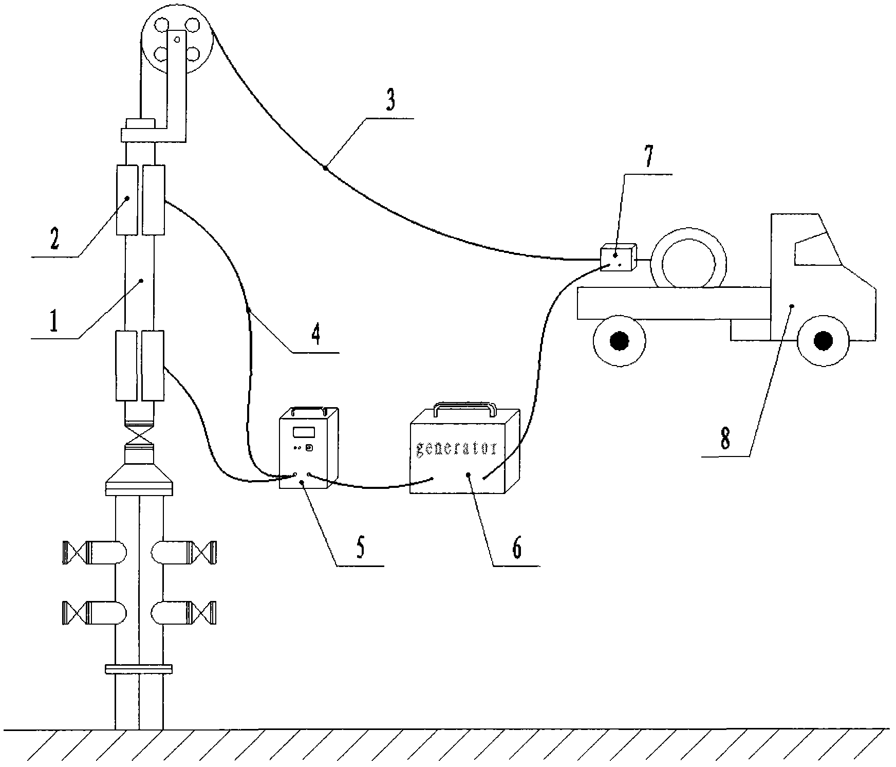 Anti-freezing process for blowout-preventing pipe and cable matched with water injection well test